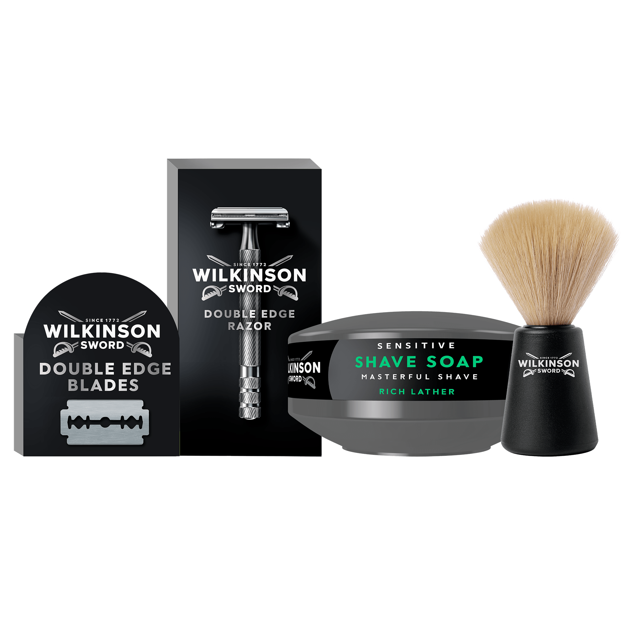 Wilkinson Classic Rasoio Sicurezza Set Pennello e Sapone