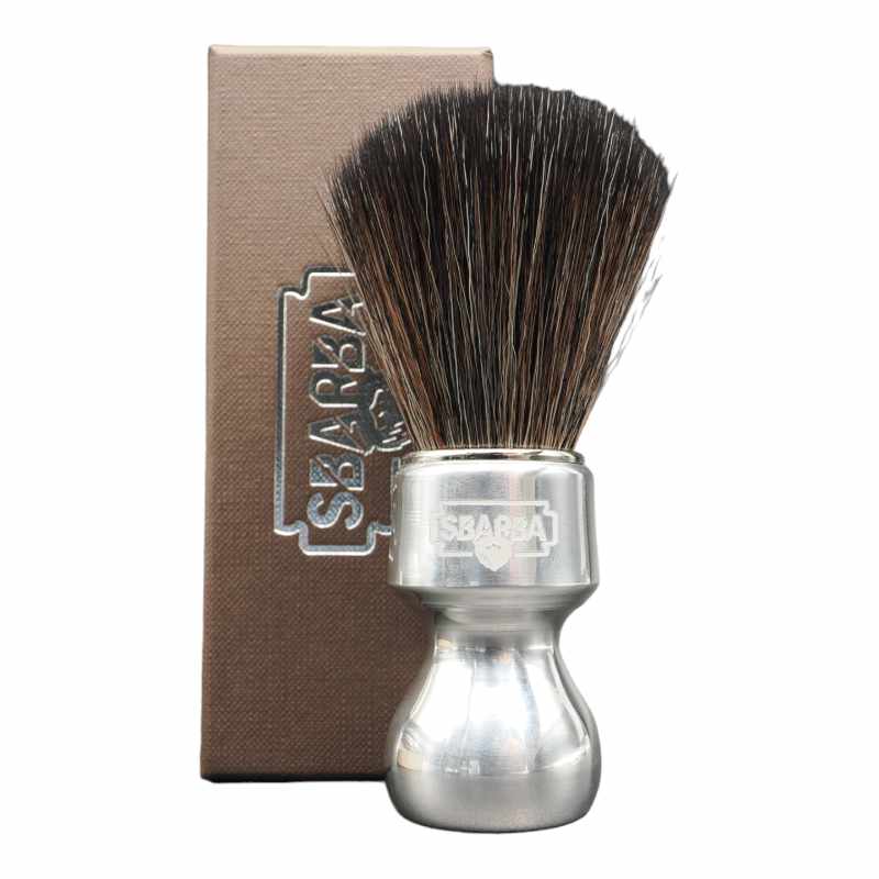 Sbarba Nobile Silver pennello barba sintetico manico alluminio