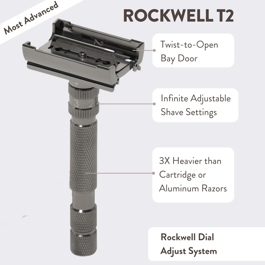 Rockwell T2 Chrome set rasatura gunmetal regolabile