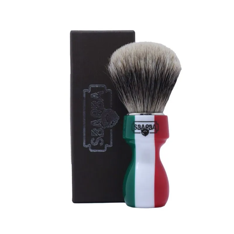 Sbarba Elegante Pennello da Barba Tasso Two Band Tricolore