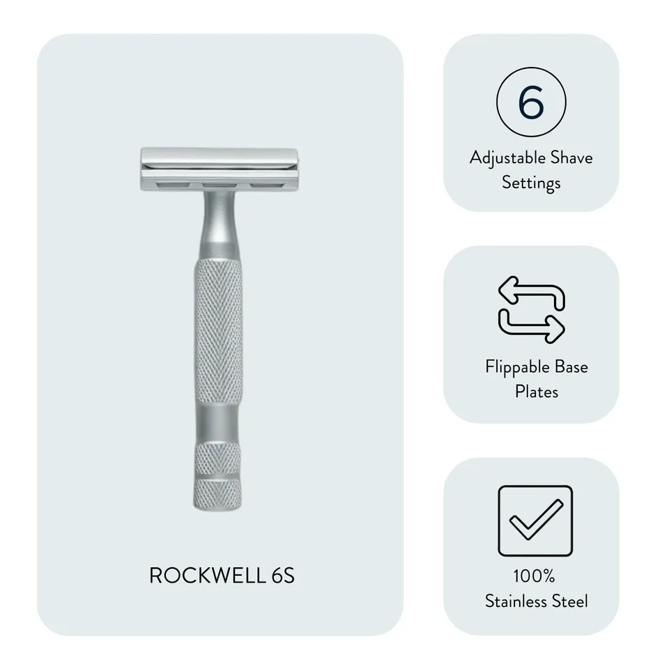 Rockwell 6S rasoio sicurezza nero 6 regolazioni acciaio
