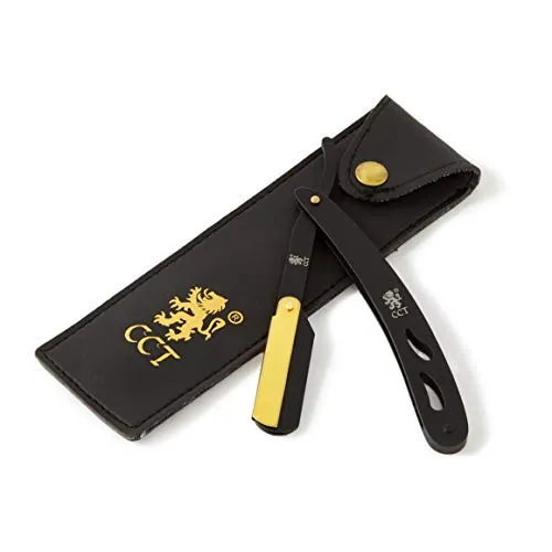 The Cambridge Cutthroat rasoio a mano libera nero oro acciaio