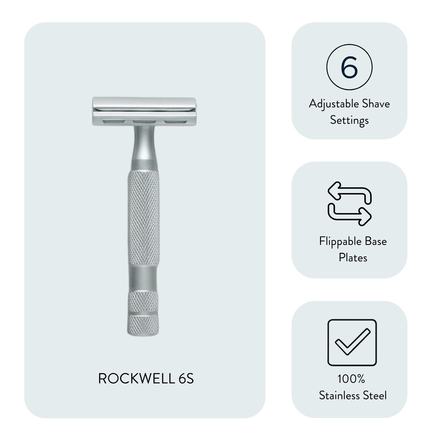 Rockwell 6S rasoio sicurezza nero 6 regolazioni acciaio