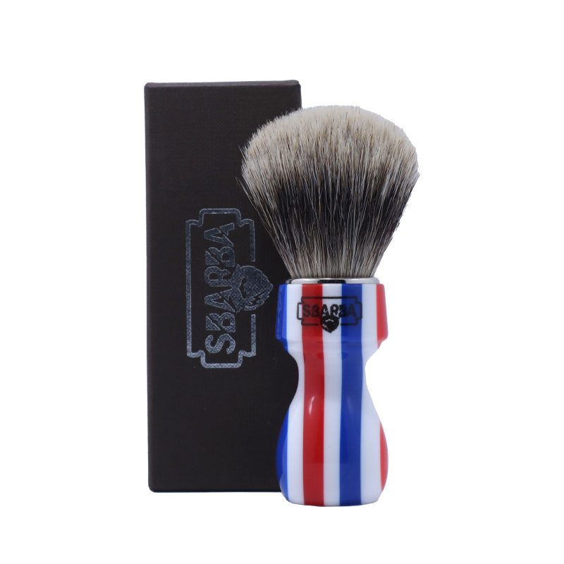 Sbarba Elegante pennello da barba in tasso barberpole