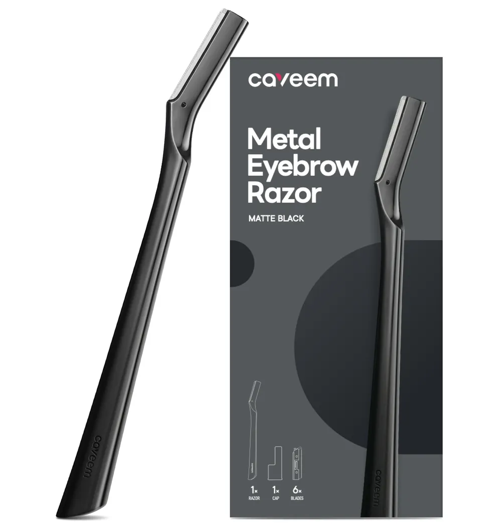 Caveem Dermaplaning Rasoio Sopracciglia Nero 6 Lamette