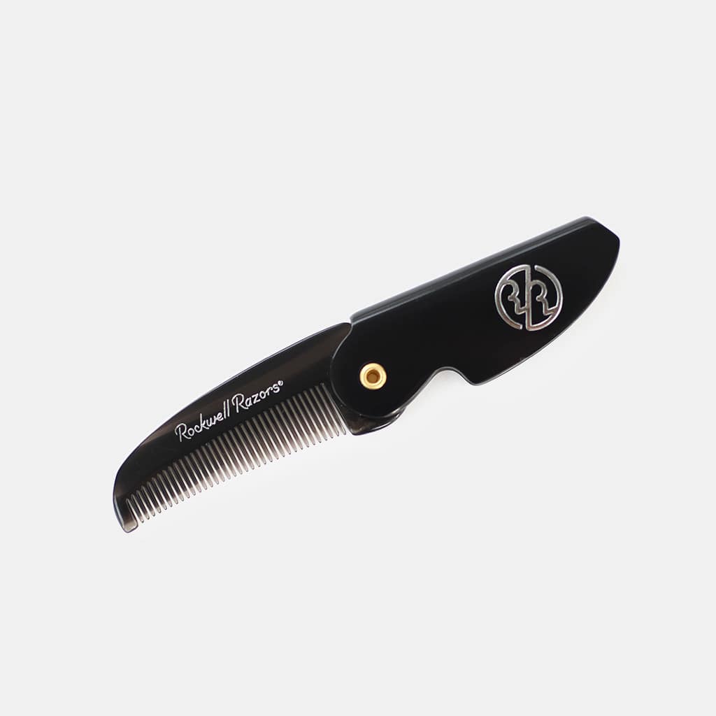 Rockwell Grooming pettine barba pieghevole da tasca acrilico