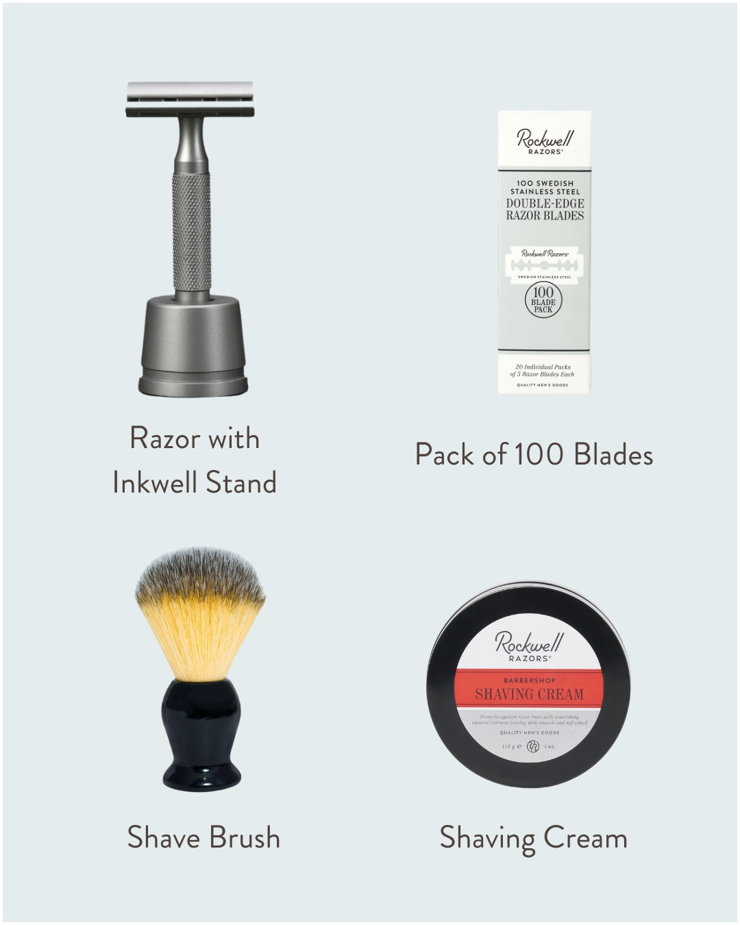 Rockwell 6S Gift Set kit rasatura acciaio opaco 100 lamette