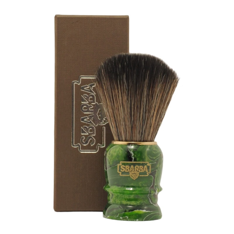 Sbarba Smilzo Pennello da Barba Verde Smeraldo Sintetico