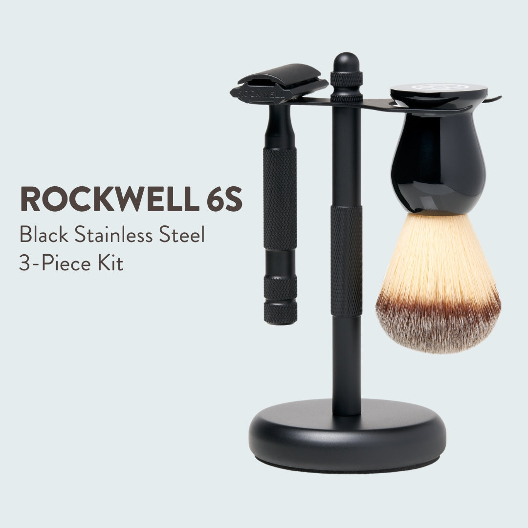 Rockwell 6S Black set rasoio di sicurezza regolabile con pennello