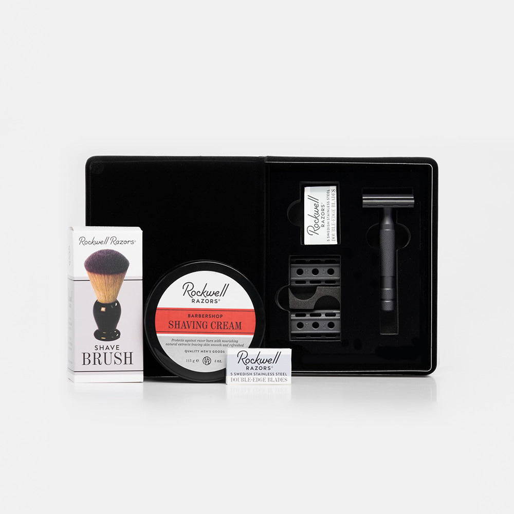 Rockwell 6S Kit Rasoio Sicurezza Crema Pennello Opaco