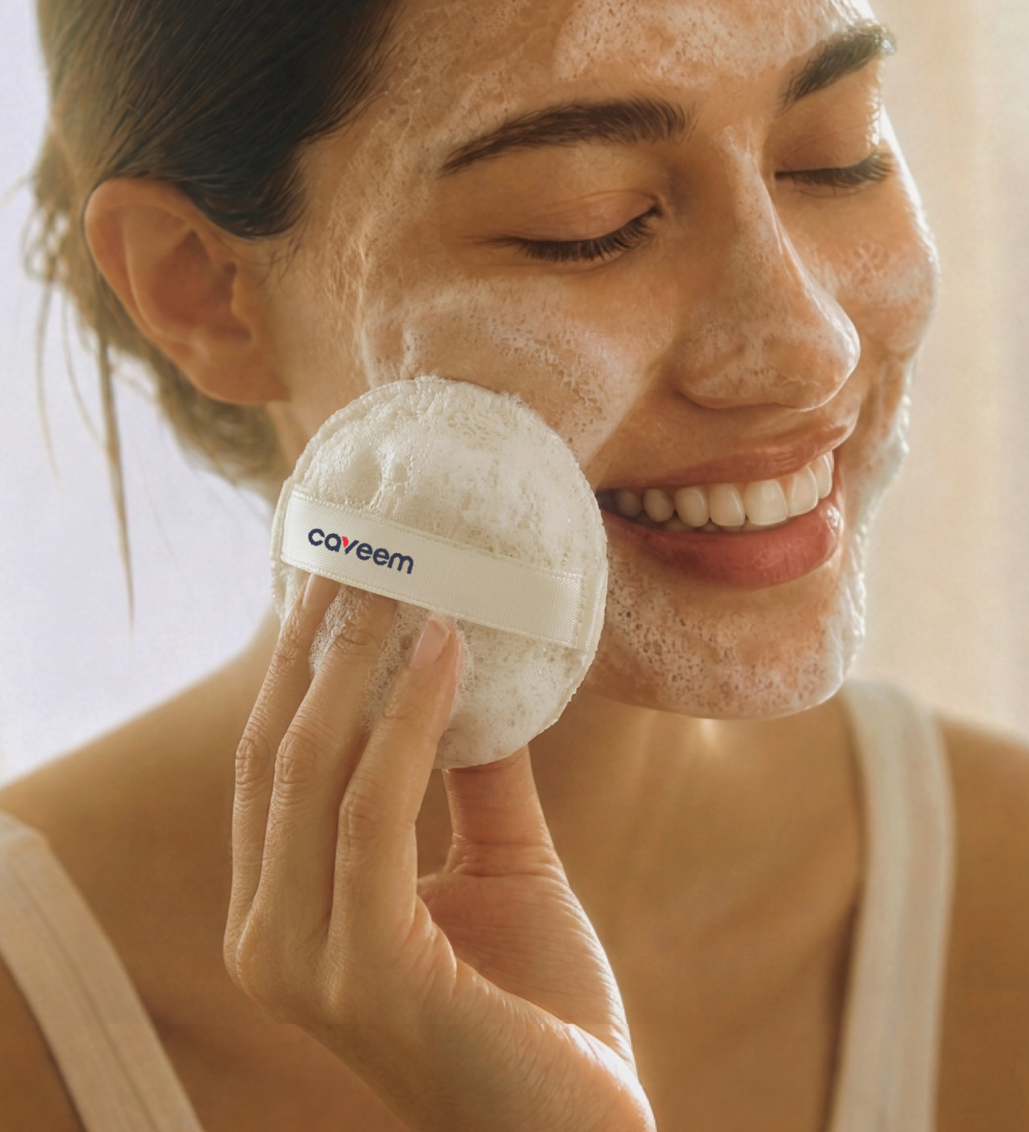 Caveem Facials Spugnette Viso Morbide Crema 4 Pezzi