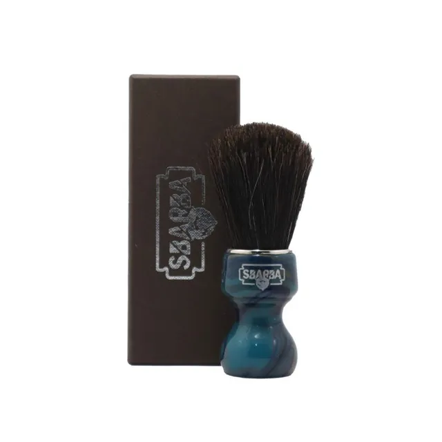 Sbarba Nobile Blu Ambrato pennello da barba cavallo
