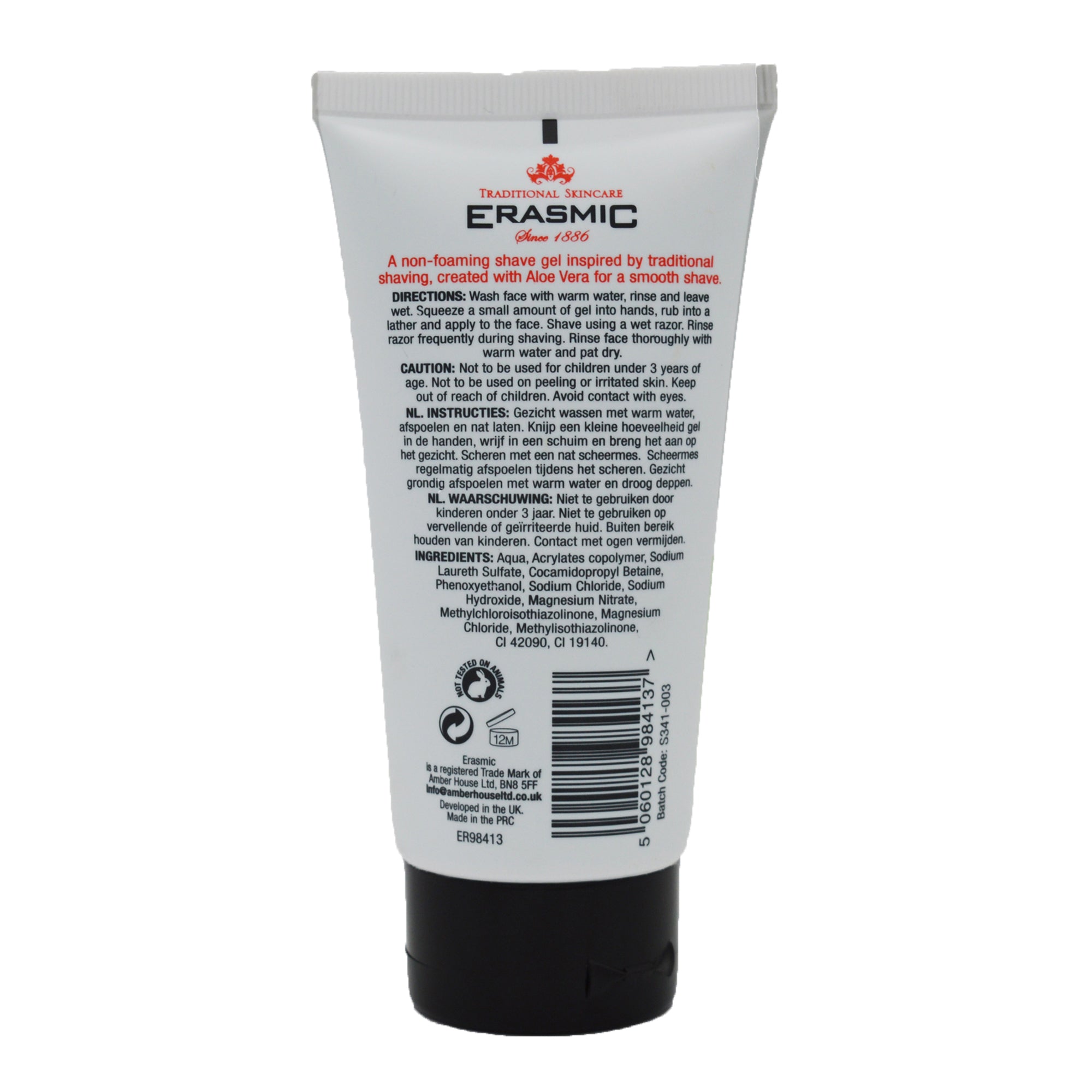 Erasmic Aloe Vera gel da barba 100ml senza profumo