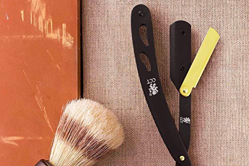 The Cambridge Cutthroat rasoio a mano libera nero oro acciaio
