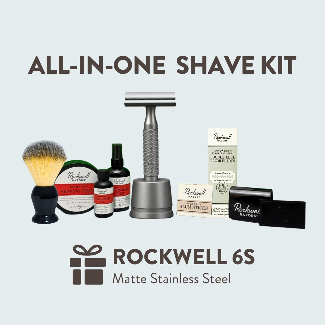 Rockwell 6S All-In-One Kit Rasoio Sicurezza Acciaio Opaco
