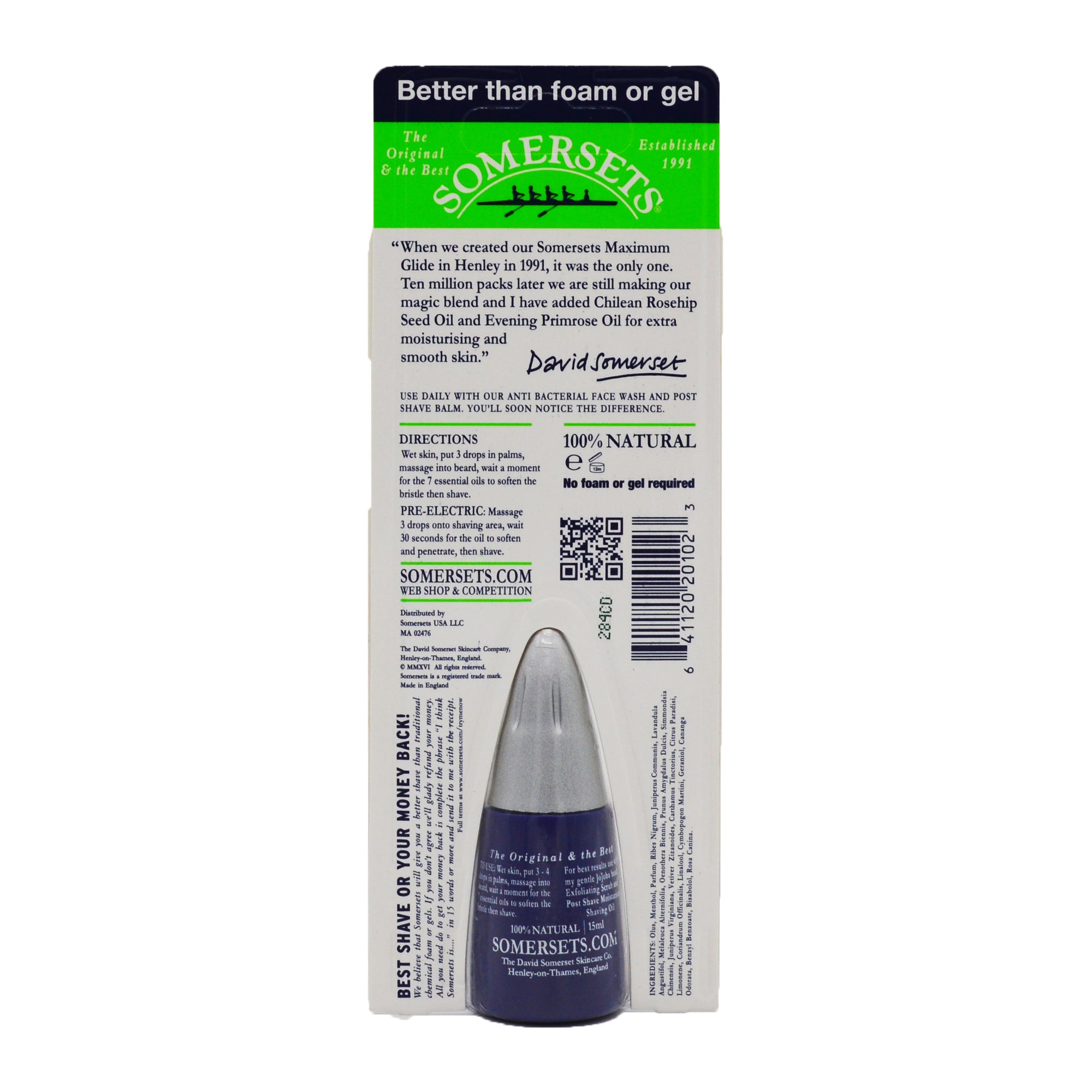 Somersets olio rasatura 15ml extra sensitive pelli sensibili