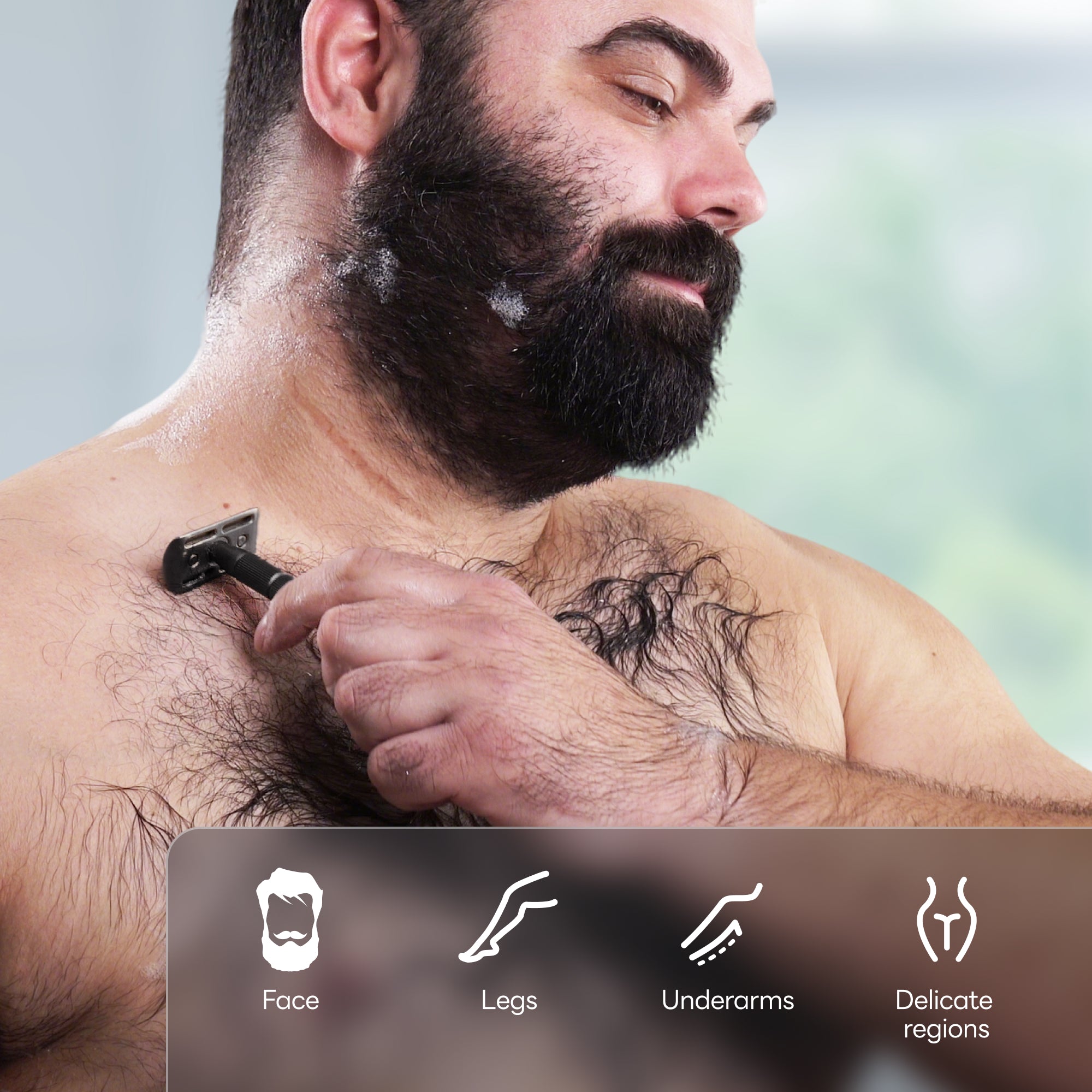 Caveem Shaving rasoio sicurezza metallo nero 5 lamette