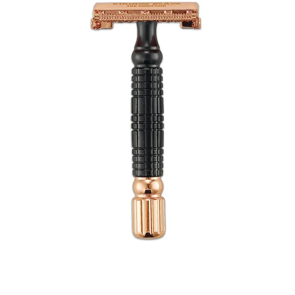 Viking's Blade The Chieftain Odin rasoio di sicurezza oro rosa + 5 lamette