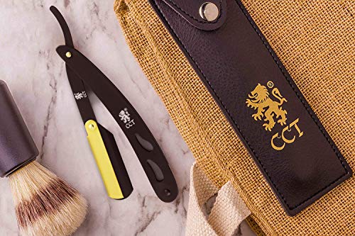 The Cambridge Cutthroat rasoio a mano libera nero oro acciaio