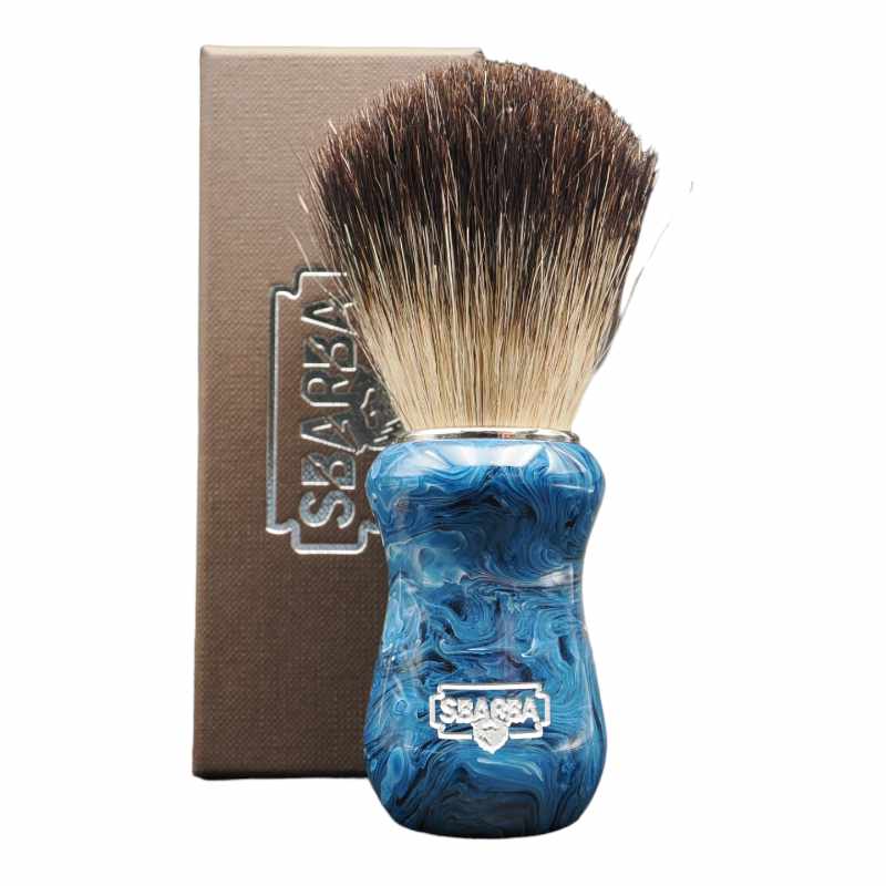 Sbarba Classico pennello da barba blu oceano setola e tasso