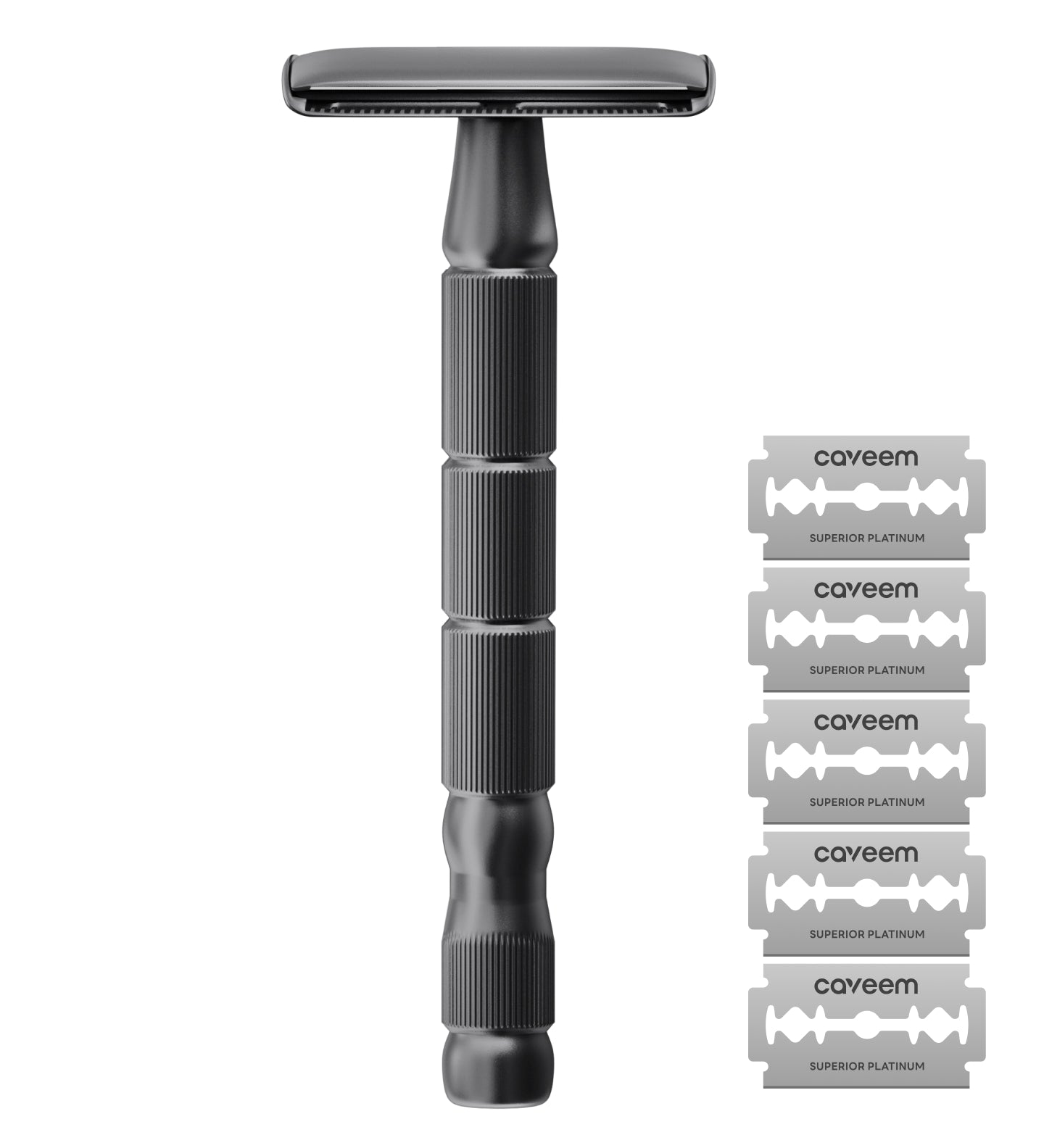 Caveem Shaving rasoio sicurezza metallo nero 5 lamette