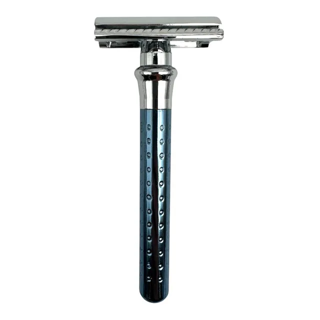 Sbarba Spadino Blu rasoio di sicurezza ottone pettine chiuso