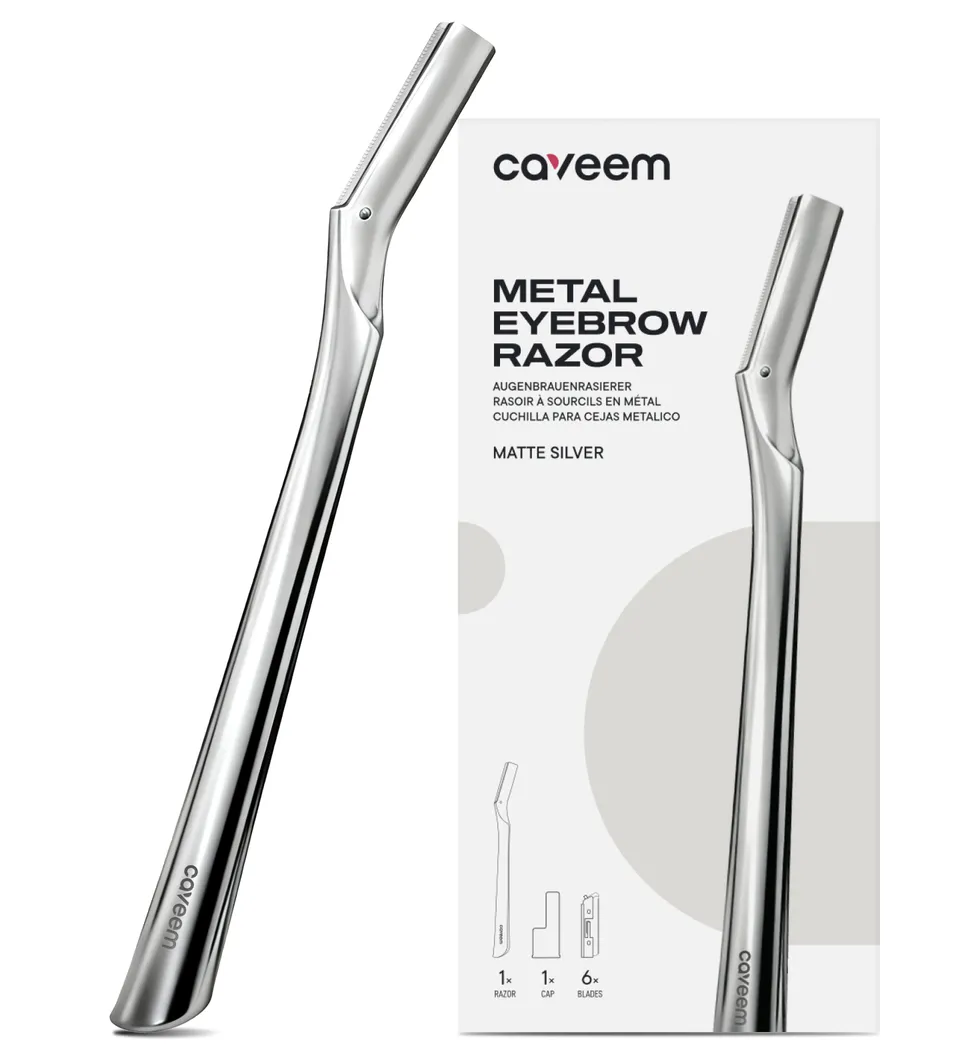 Caveem Dermaplaning Rasoio Viso Argento Opaco 6 Lamette Ricambio