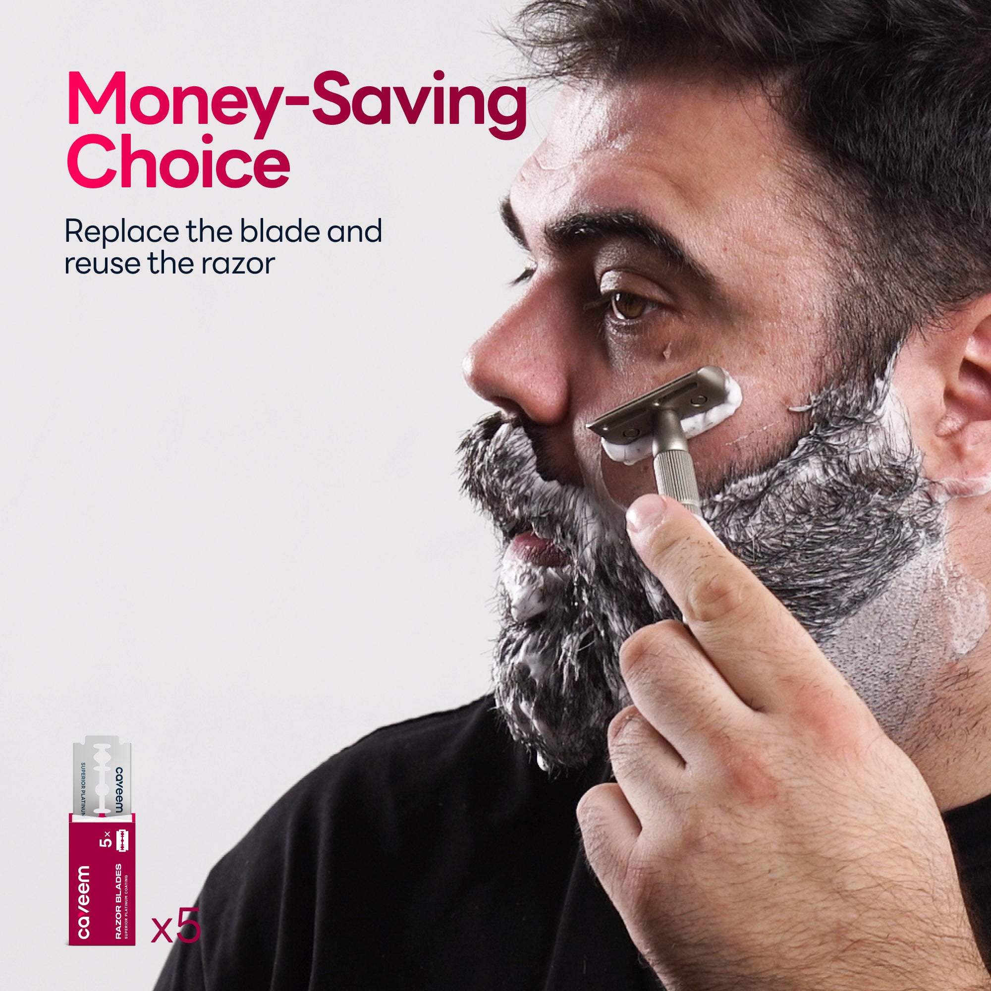 Caveem Shaving rasoio sicurezza champagne 5 lamette