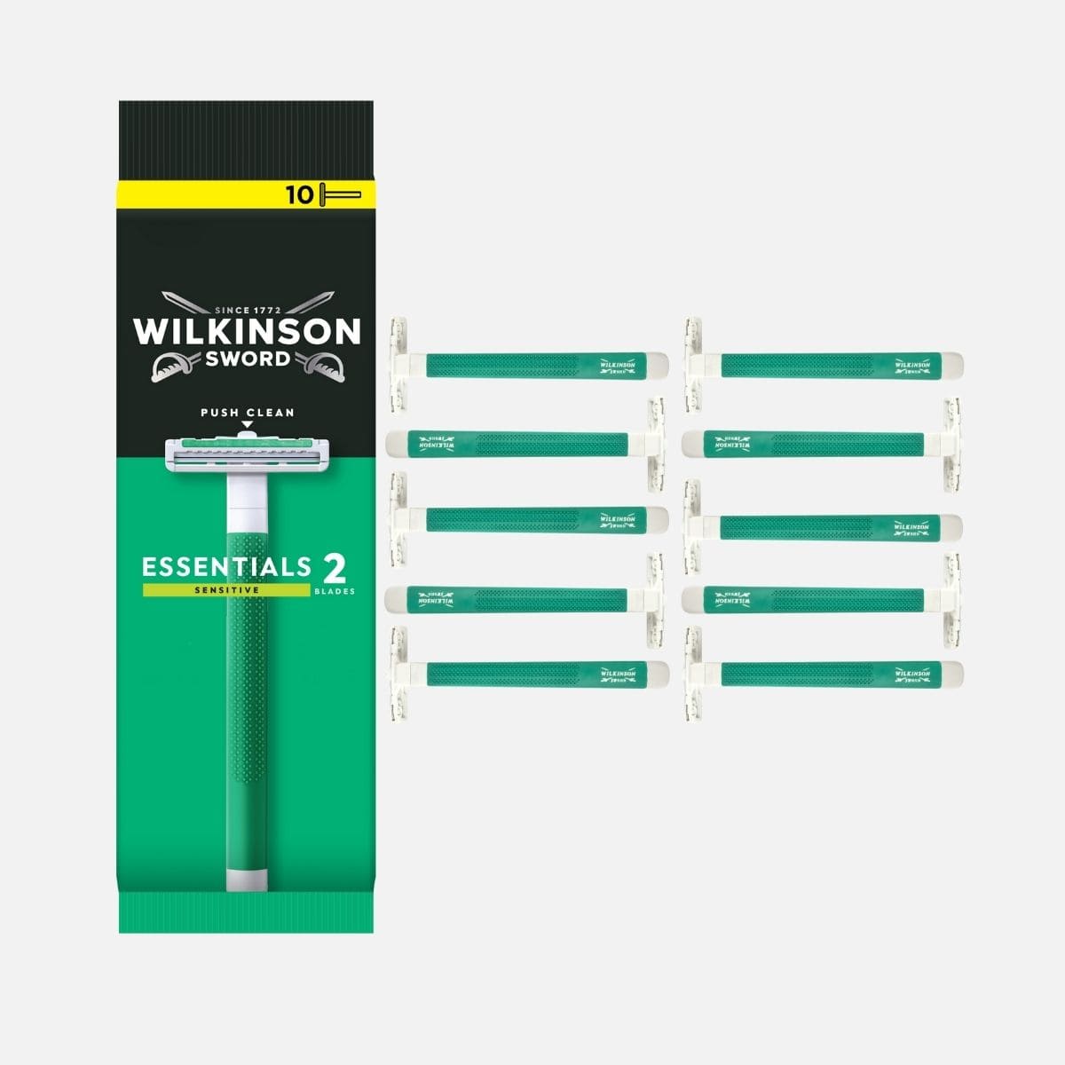 Wilkinson Essentials 2 Sensitive rasoio usa e getta 10 pezzi