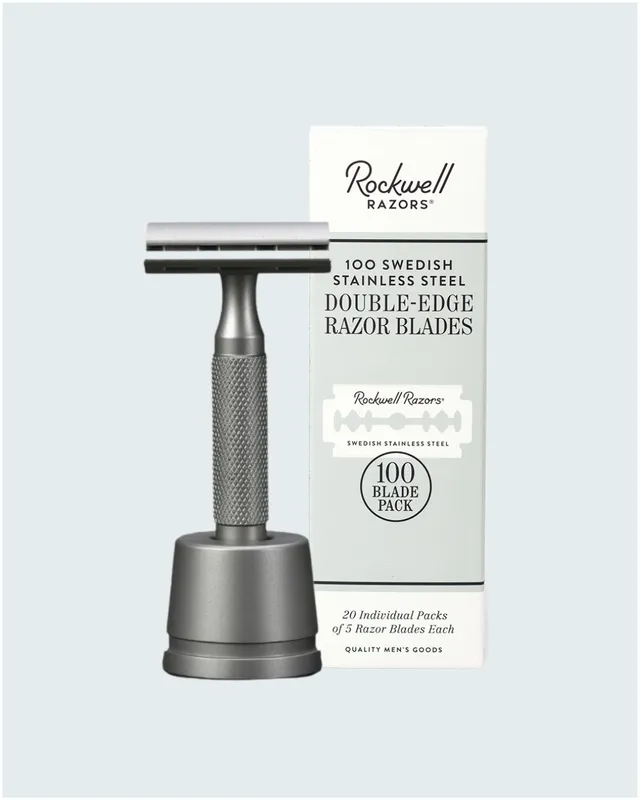 Rockwell 6S Kit rasoio sicurezza Matte Stainless Steel 100 lamette