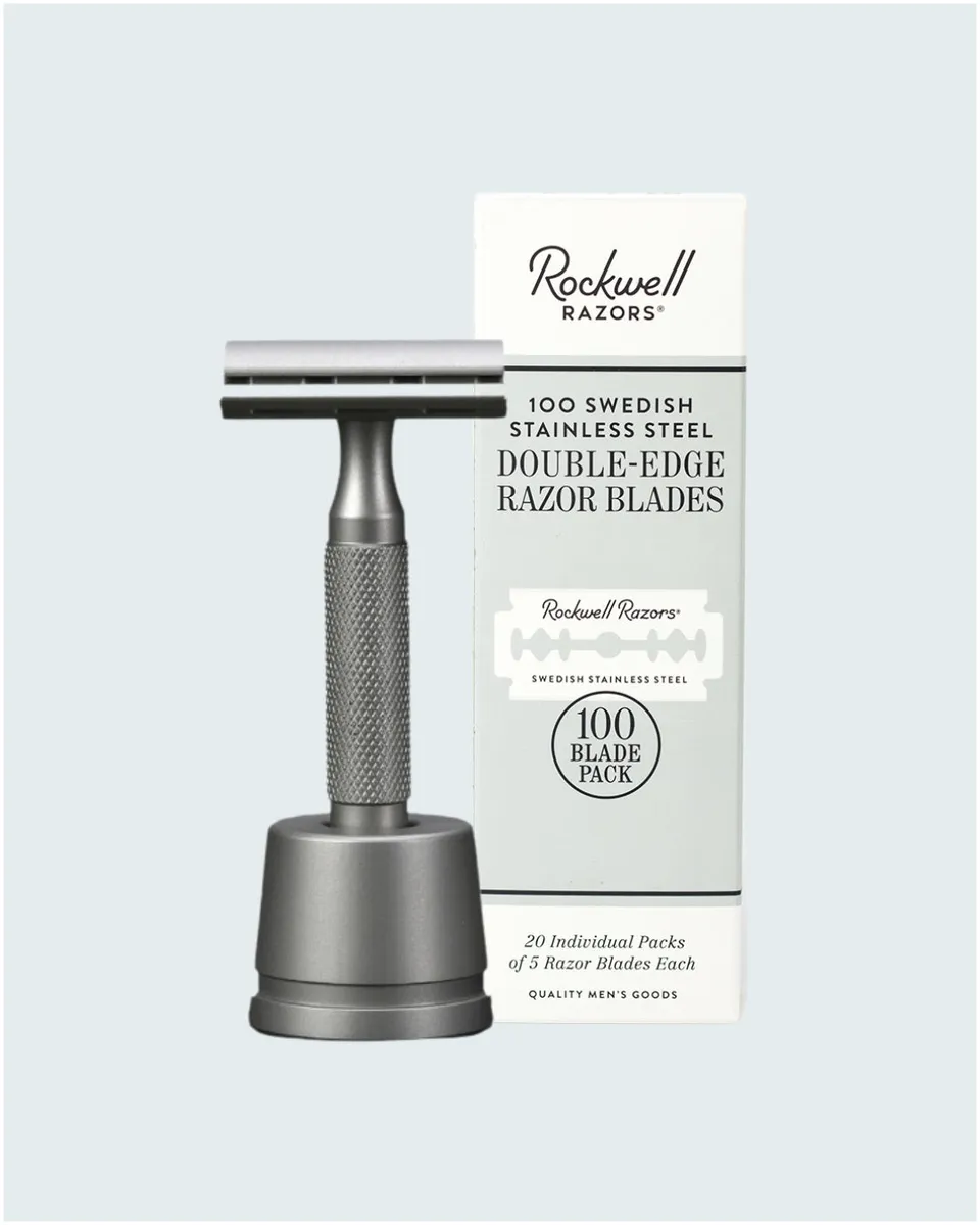 Rockwell 6S Kit rasoio sicurezza Matte Stainless Steel 100 lamette