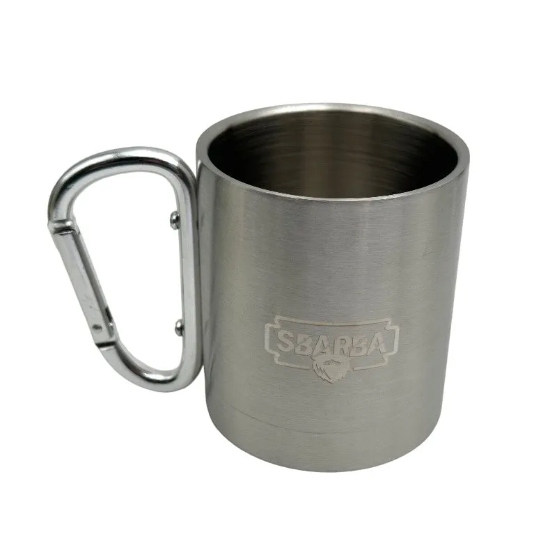 Sbarba Tazza con Moschettone Acciaio 220 ml Logo