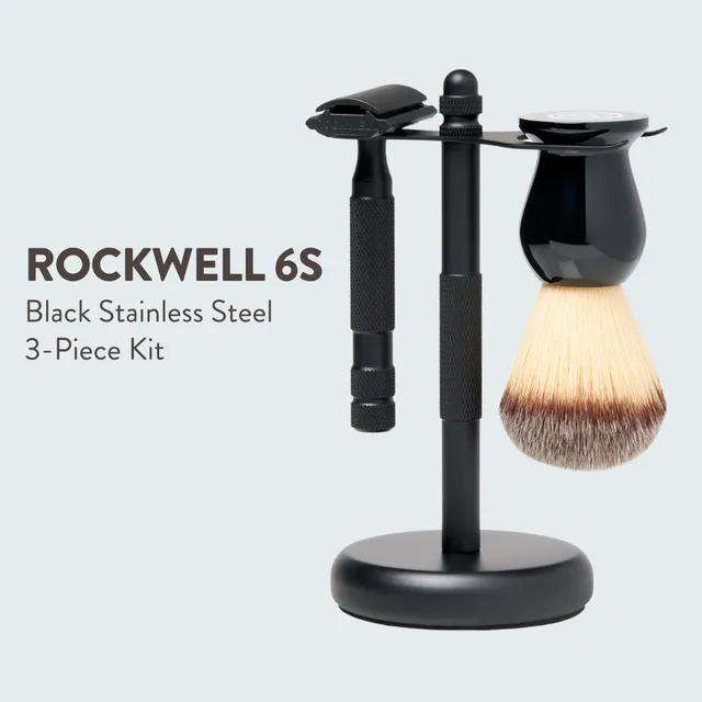 Rockwell 6S Black set rasoio di sicurezza regolabile con pennello
