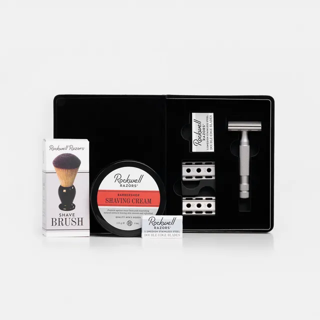 Rockwell 6S Kit Rasoio Sicurezza Crema Pennello Opaco