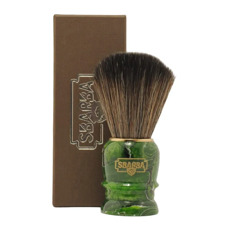 Sbarba Smilzo Pennello da Barba Verde Smeraldo Sintetico