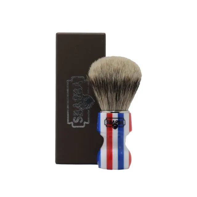 Sbarba Nobile pennello da barba tasso misto barberpole nodo 27