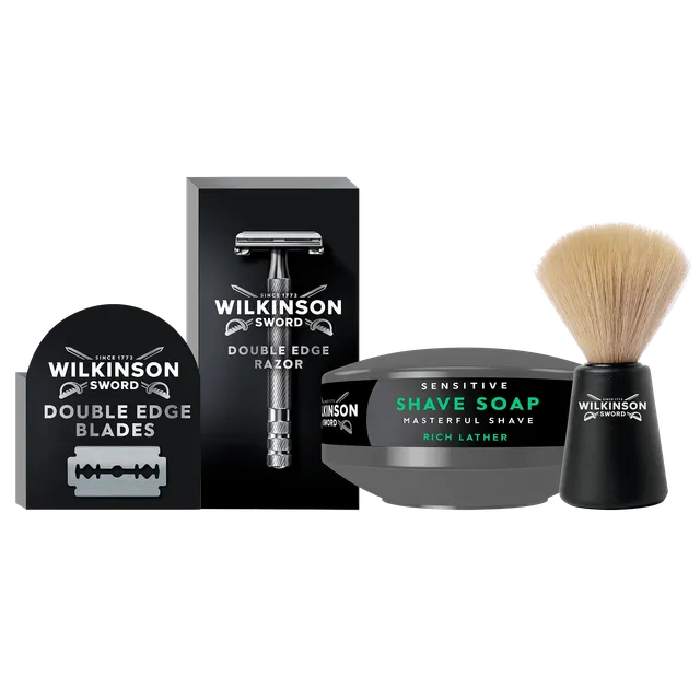 Wilkinson Classic Rasoio Sicurezza Set Pennello e Sapone
