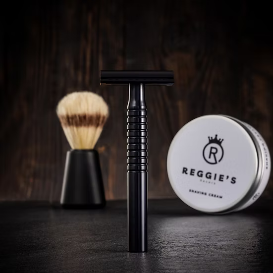 Reggie's Jupiter Aluminium rasoio sicurezza set nero 12pz