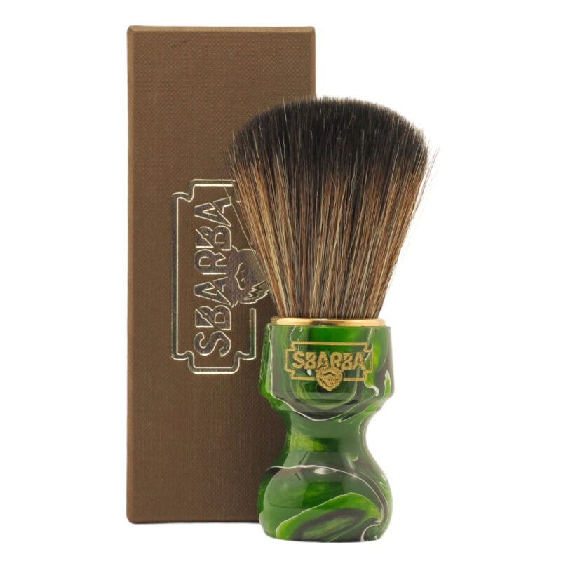 Sbarba Nobile Pennello da Barba Sintetico Verde Smeraldo