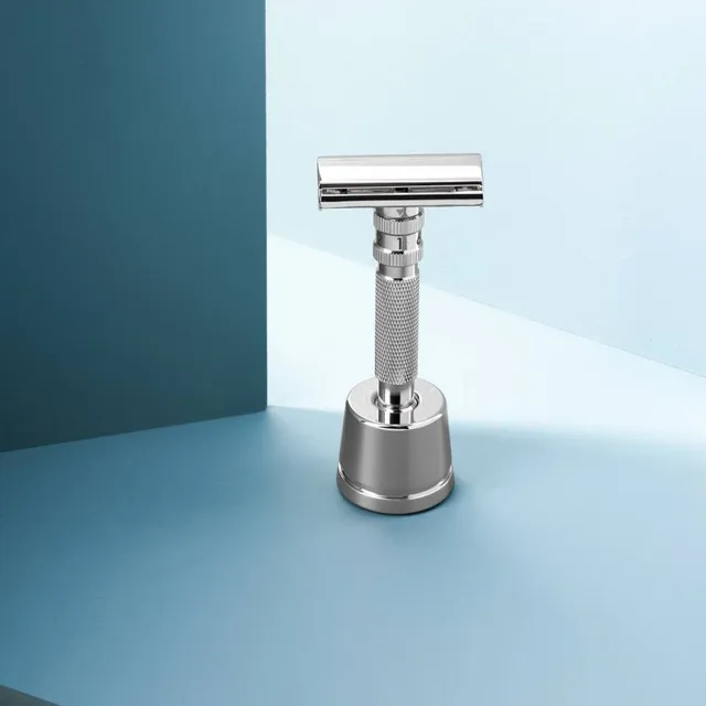 Rockwell T2 rasoio di sicurezza Gunmetal Chrome con stand regolabile