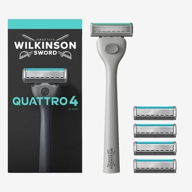 Wilkinson Quattro Rasoio Uomo 4 Lame con Aloe Vera