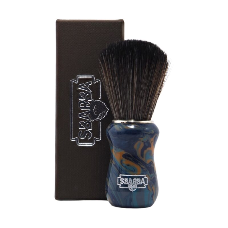 Sbarba Classico pennello barba blu ambrato sintetico Horse