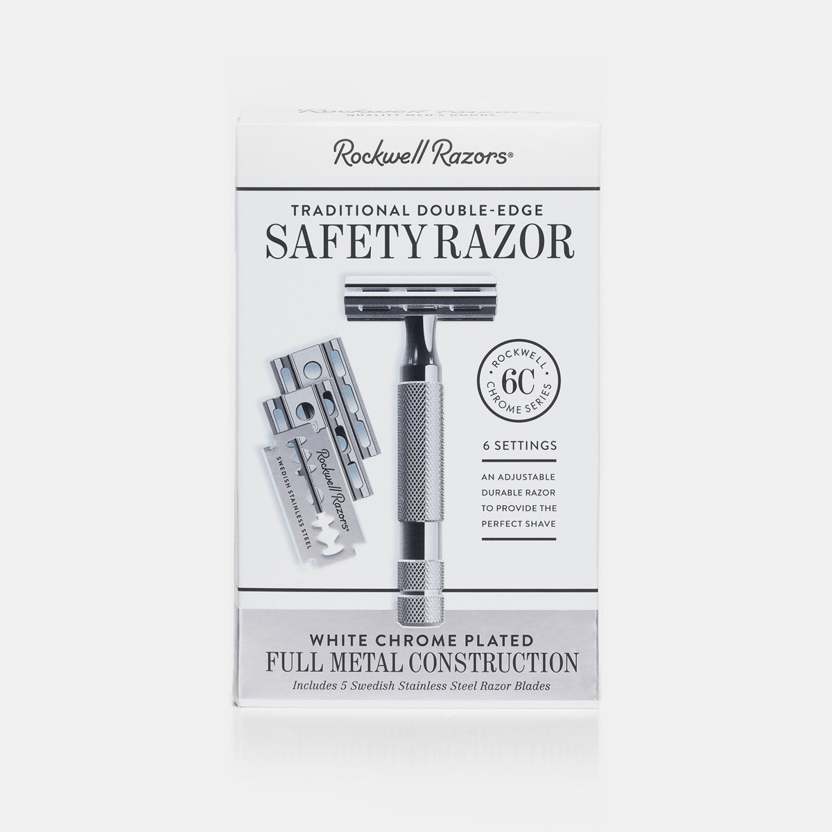 Rockwell 6C Rasoio Sicurezza Regolabile White Chrome