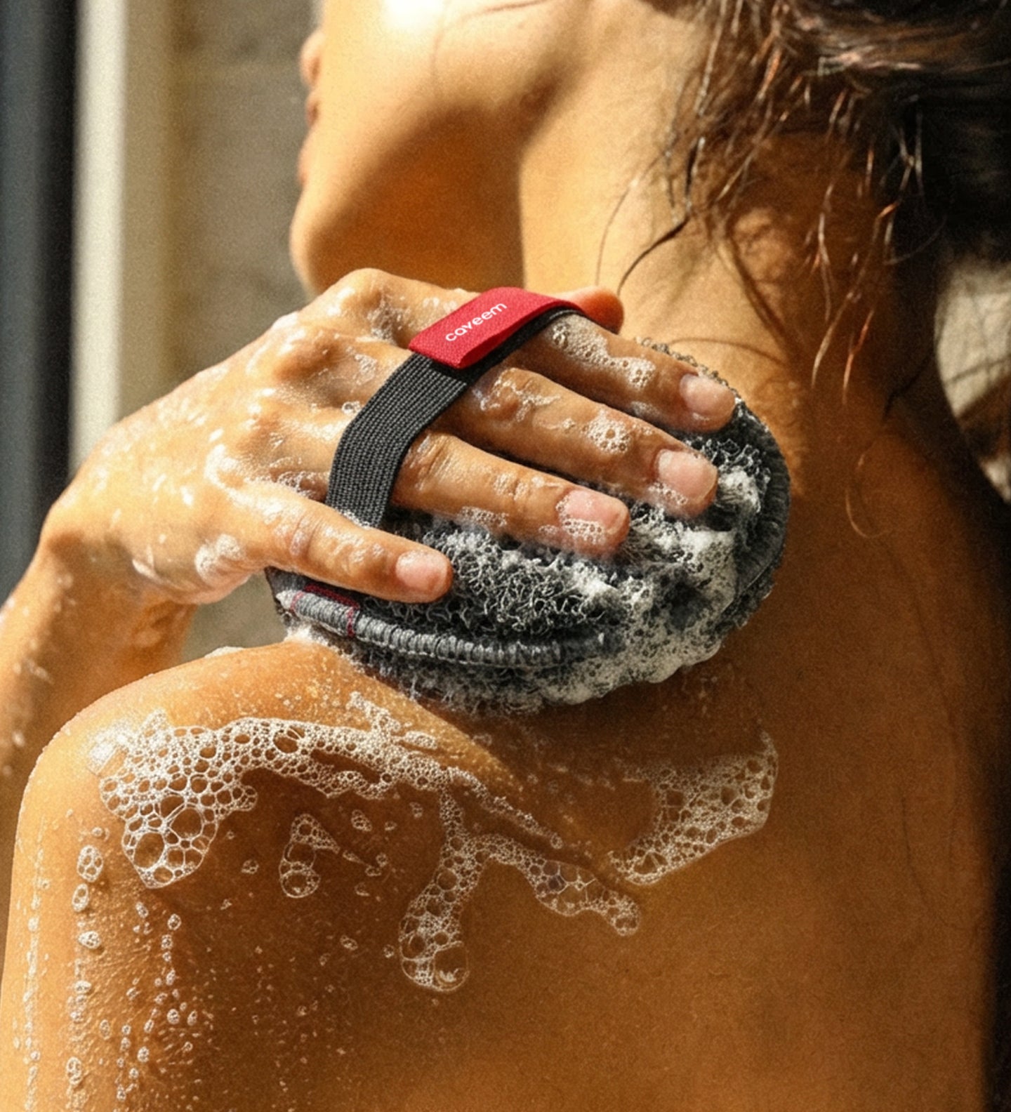 Caveem Bathing Buffer Spugna Ruvida Grigia 2 Pezzi