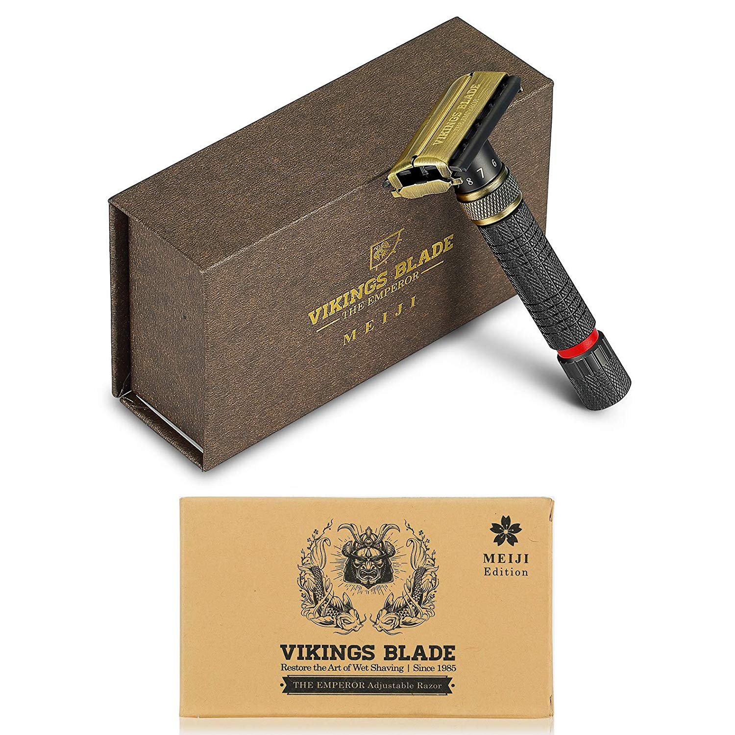 Viking's Blade The Emperor Meiji rasoio sicurezza regolabile ottone