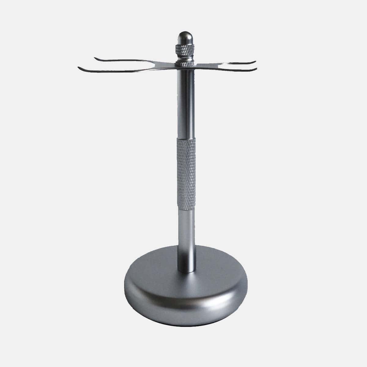 Rockwell Stand Supporto Rasoio Pennello Ottone Cromato Bianco