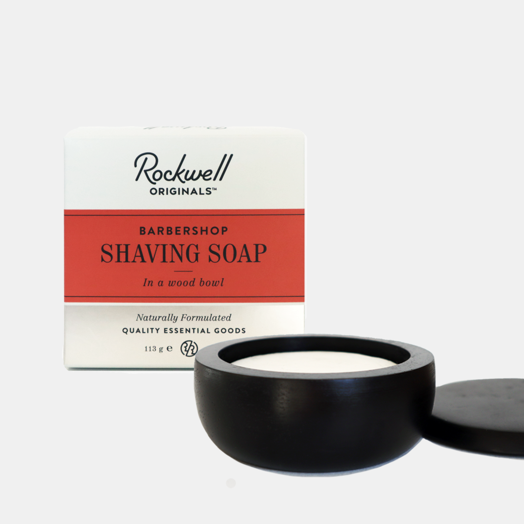 Rockwell Ciotola legno sapone barba 4 pezzi pennello