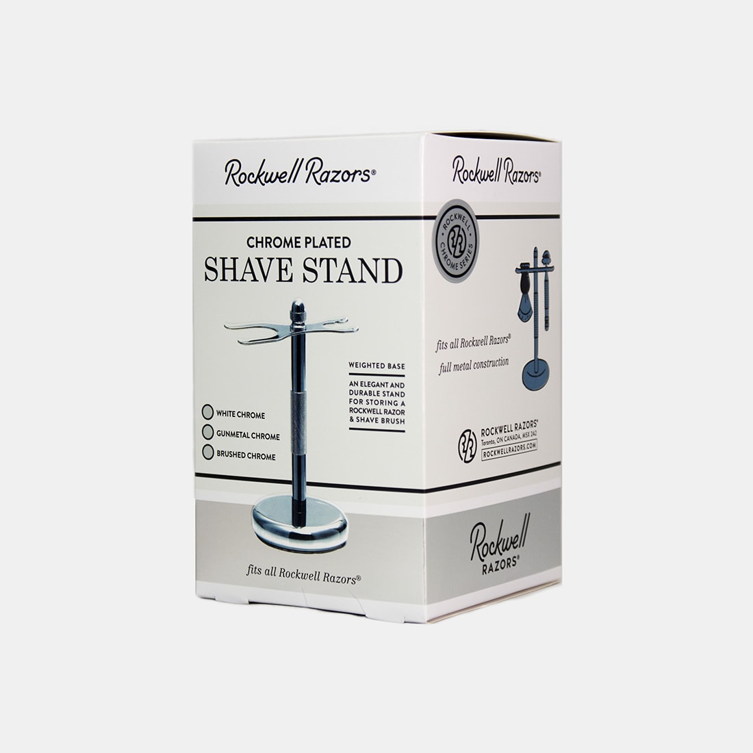 Rockwell Shave Stand supporto rasoio White Chrome ottone