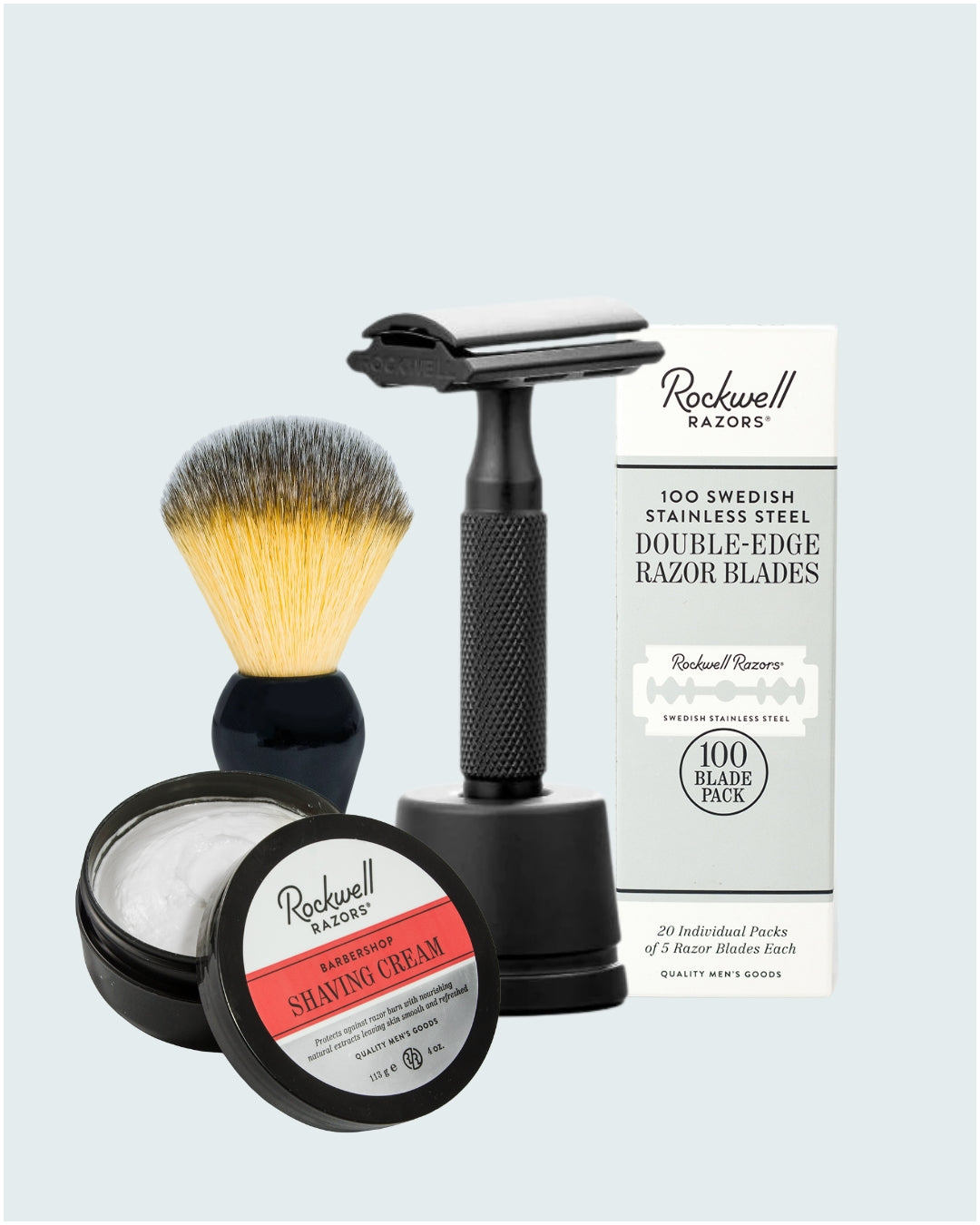 Rockwell 6S Gift Set kit rasatura acciaio opaco 100 lamette