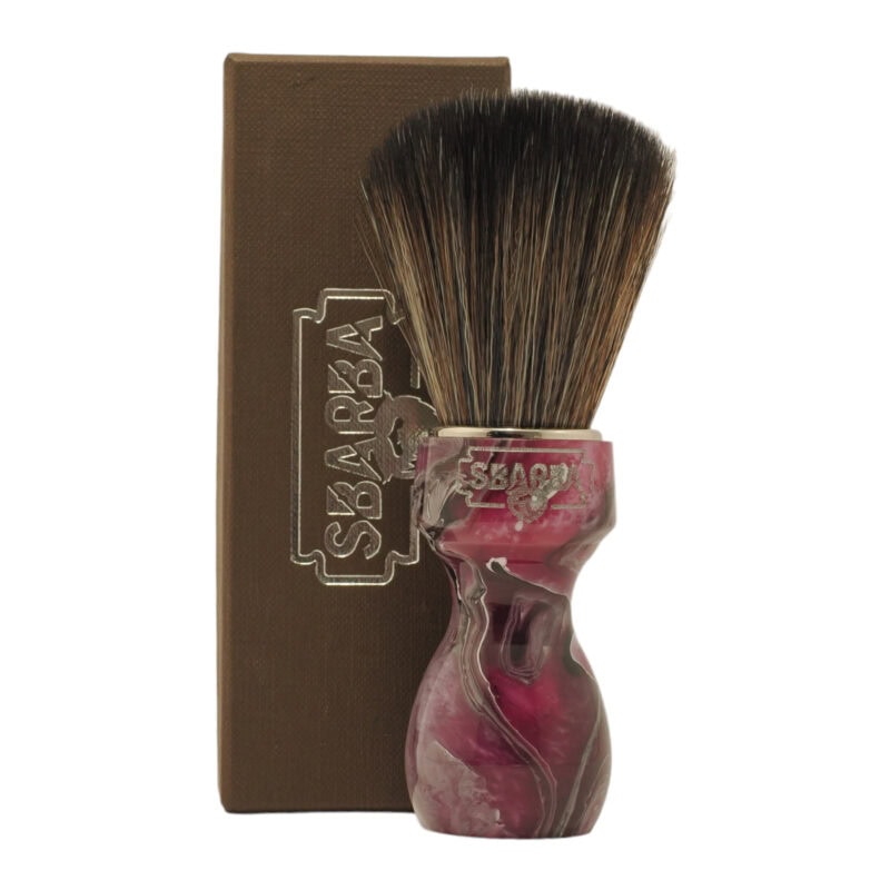 Sbarba Elegante Pennello da Barba Magenta Sintetico